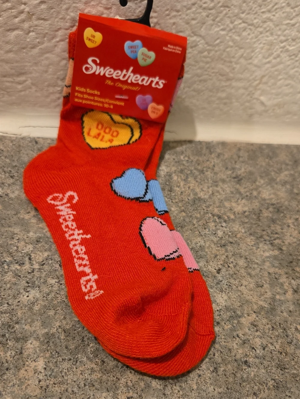 Sweethearts Kids Red Heart Crew Socks Nwt